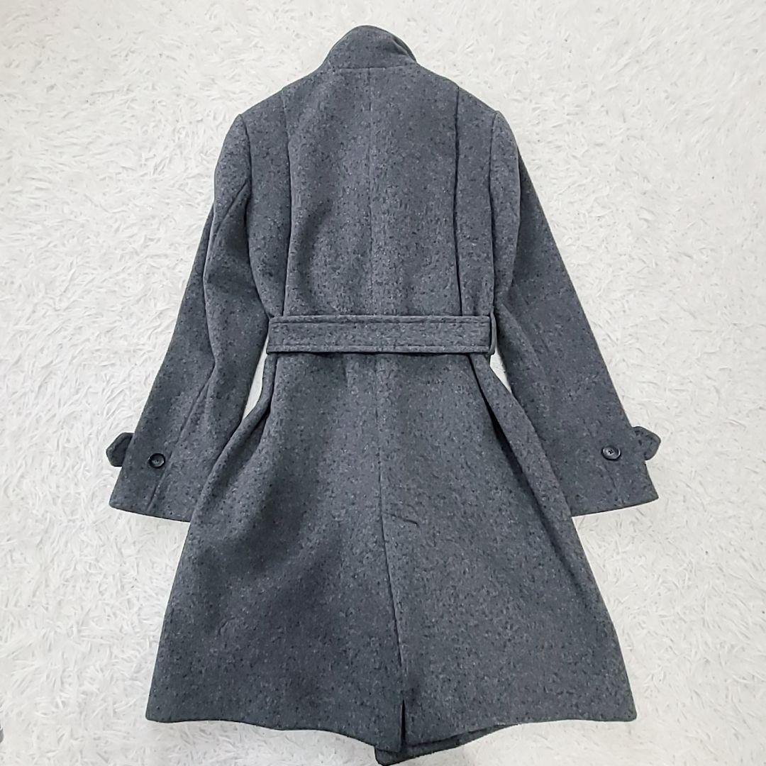 極美品 ポール・スミスブラック スタンドカラーコート XL ベルト 裏地派手