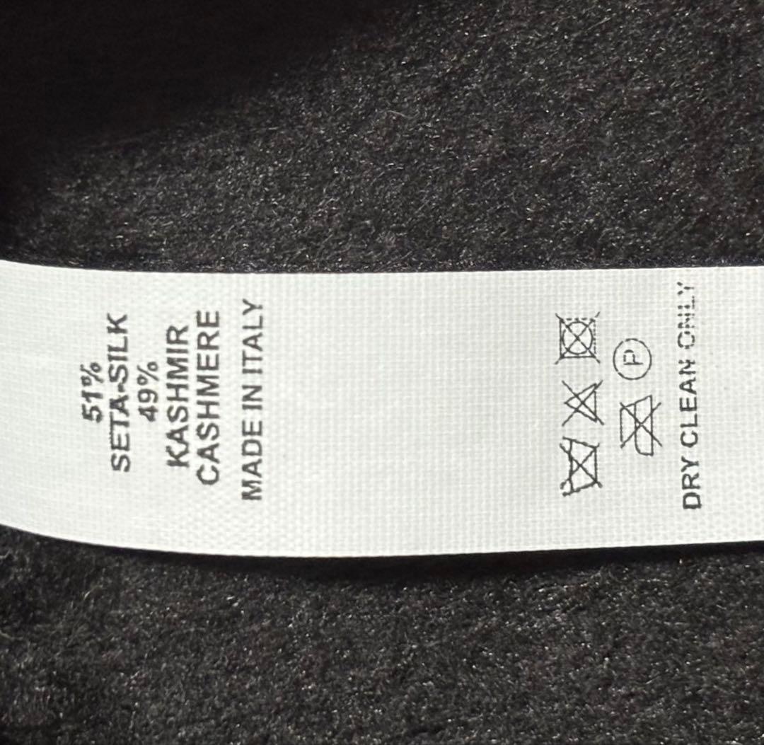 T.O)PIACENZA シルクカシミヤマフラー 黒/グレー