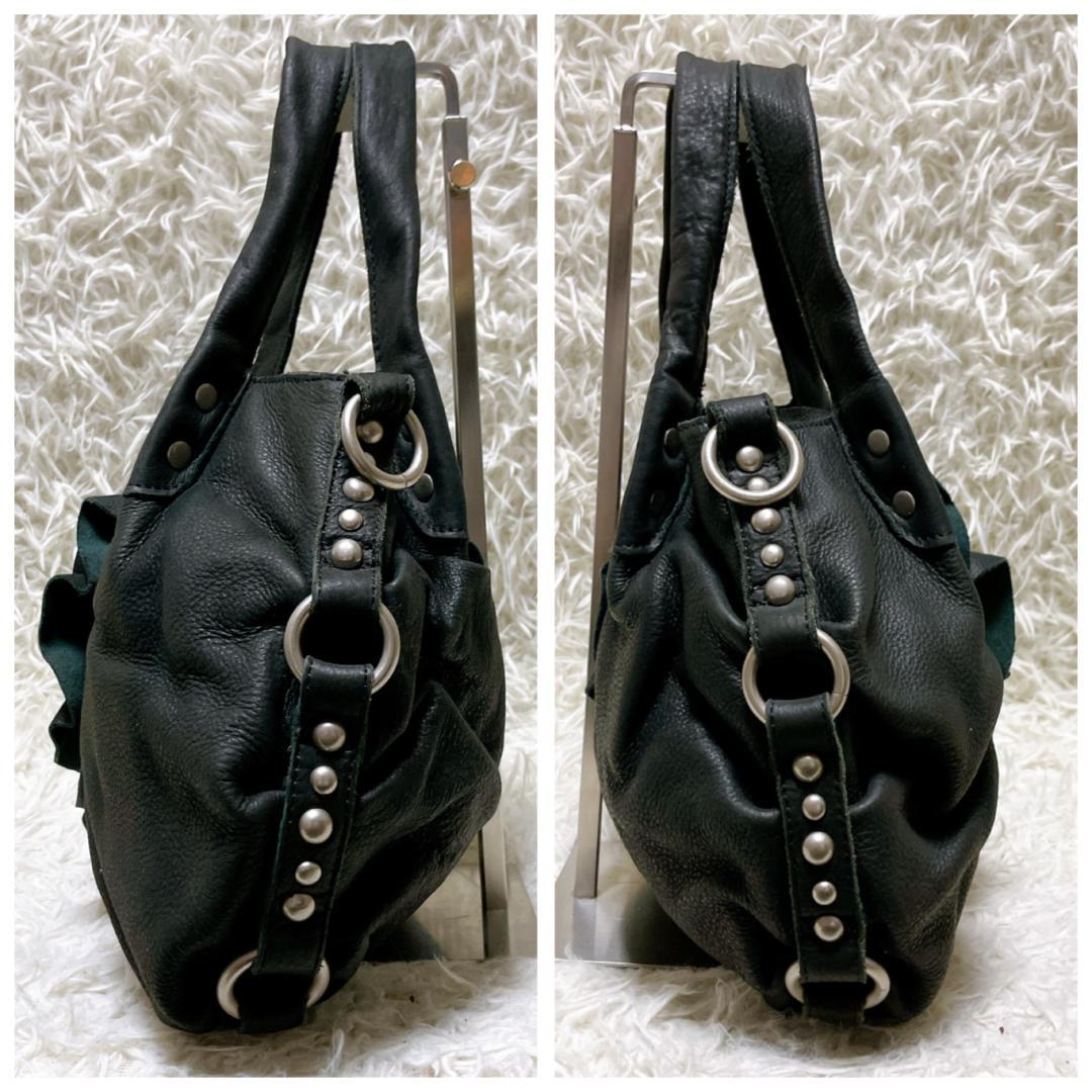 TRES シボ革 2way ショルダーバッグ スタッズ ブラック 黒 y2k