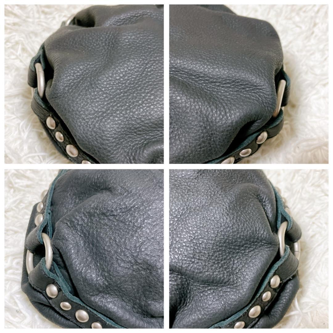 TRES シボ革 2way ショルダーバッグ スタッズ ブラック 黒 y2k