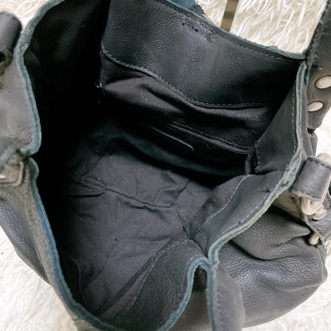 TRES シボ革 2way ショルダーバッグ スタッズ ブラック 黒 y2k