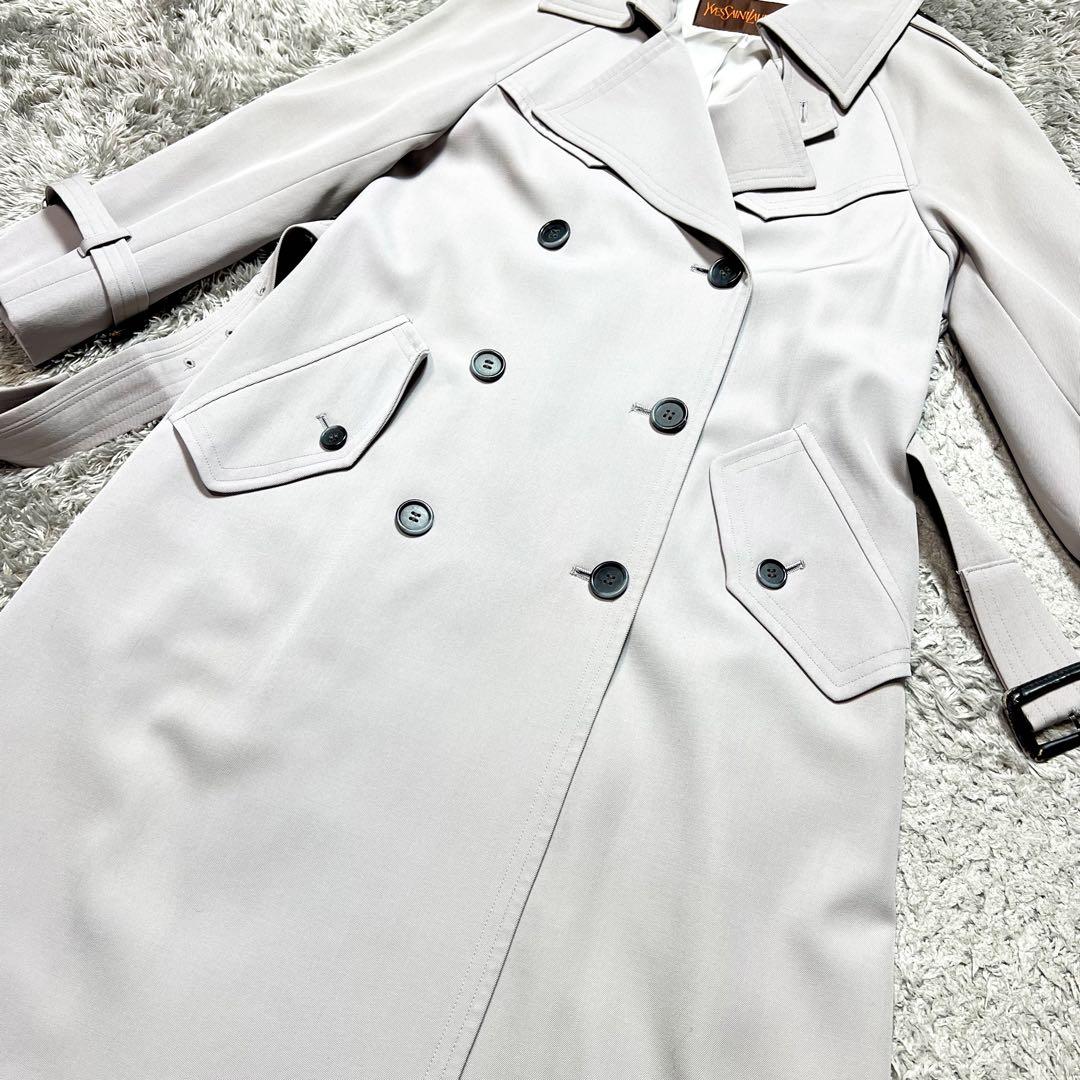 イヴサンローラン レディース　トレンチコート グレー T7 S相当 美品