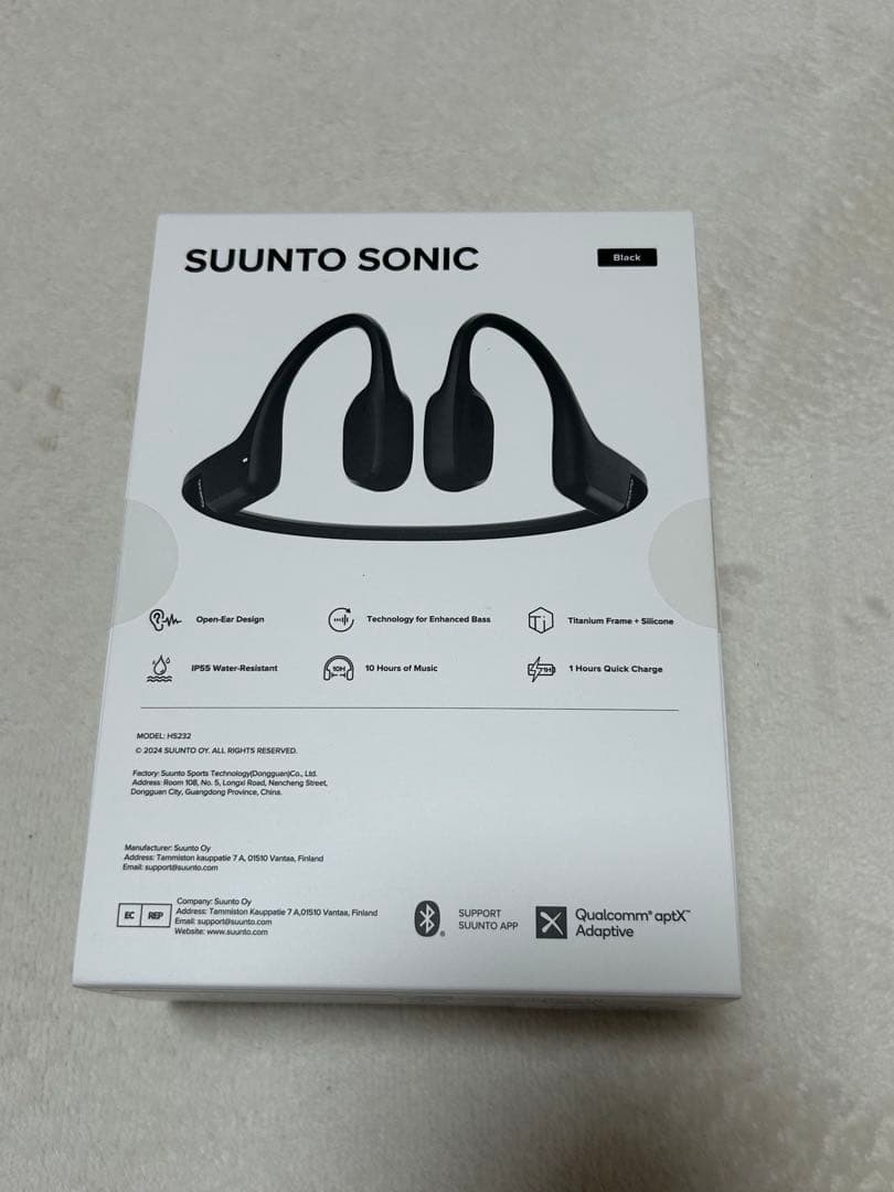 スント SONIC Black オープンイヤー 骨伝導 ヘッドホン ワイヤレス