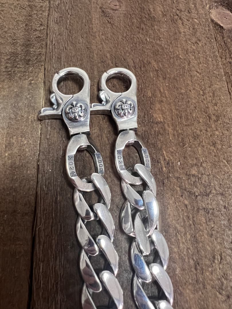 バイカー必須　ウォレット用プレーン　シルバーチェーン　TYPE2　QBKA005