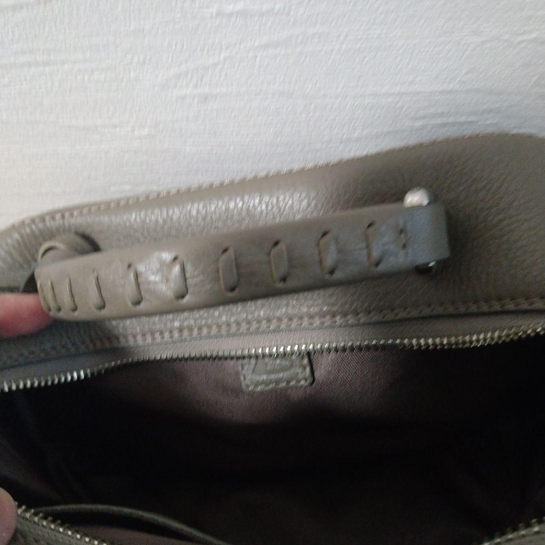 土屋鞄　クラルテ スウィングミニショルダー グレー レザー バッグ タッセル