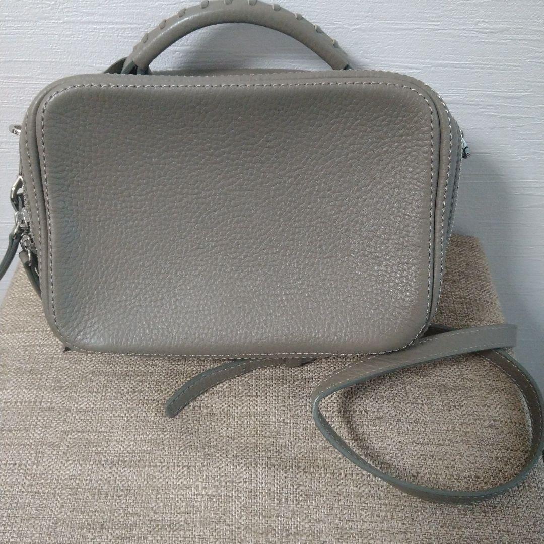 土屋鞄　クラルテ スウィングミニショルダー グレー レザー バッグ タッセル