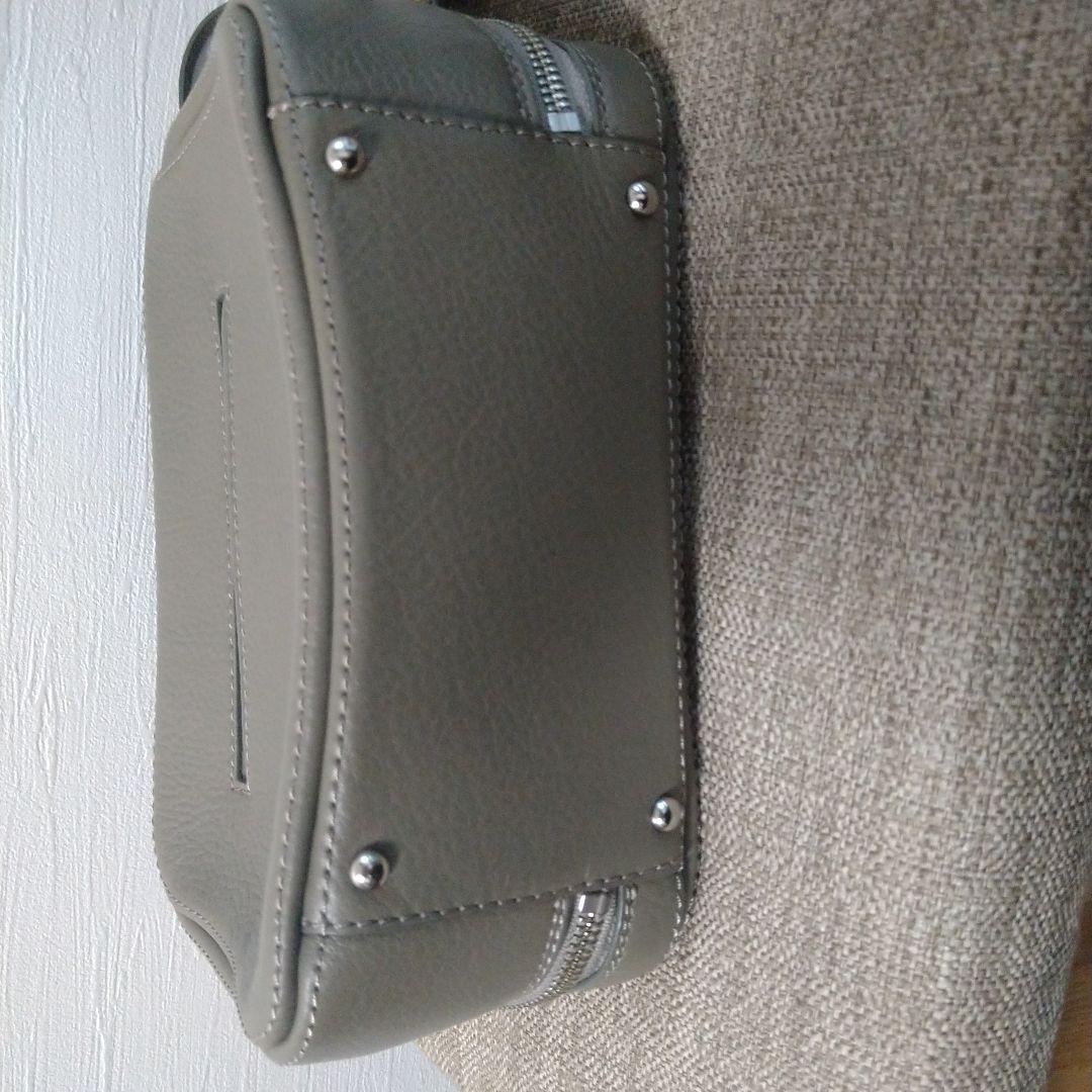 土屋鞄　クラルテ スウィングミニショルダー グレー レザー バッグ タッセル