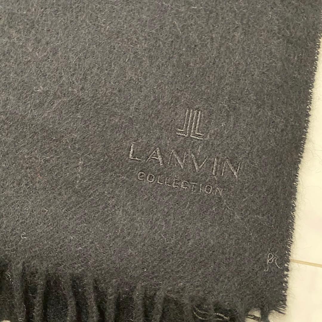 【新品未使用】ランバンコレクション カシミヤ/100% ブラック 大判マフラー