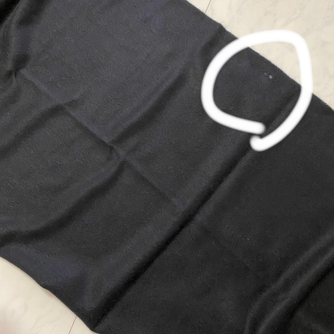 【新品未使用】ランバンコレクション カシミヤ/100% ブラック 大判マフラー