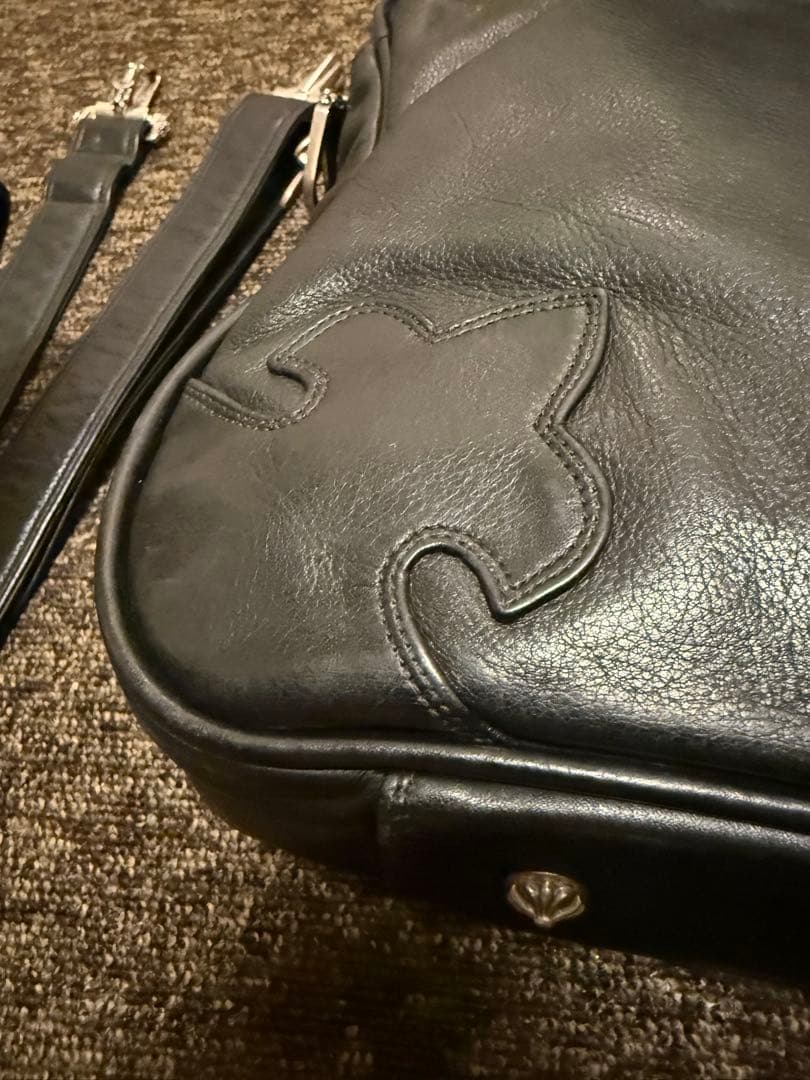 【週末特価】CHROME HEARTSクロムハーツ レザーブリーフ　フレアニー