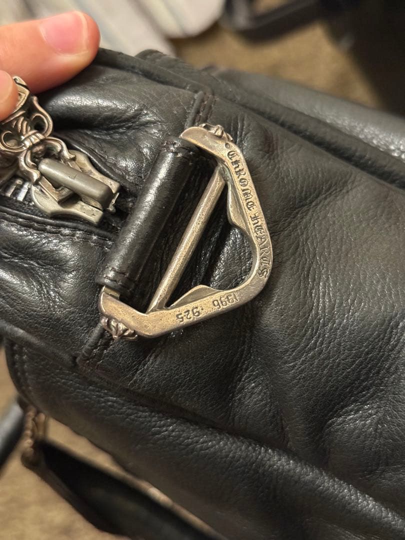 【週末特価】CHROME HEARTSクロムハーツ レザーブリーフ　フレアニー