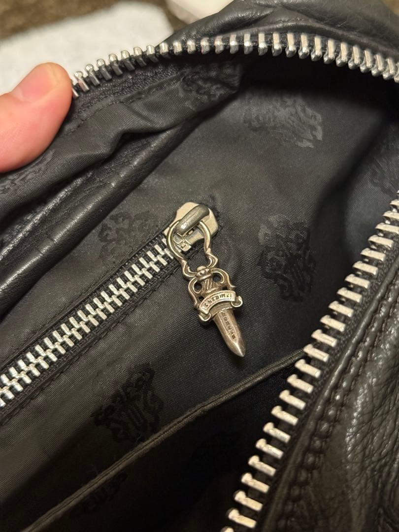 【週末特価】CHROME HEARTSクロムハーツ レザーブリーフ　フレアニー