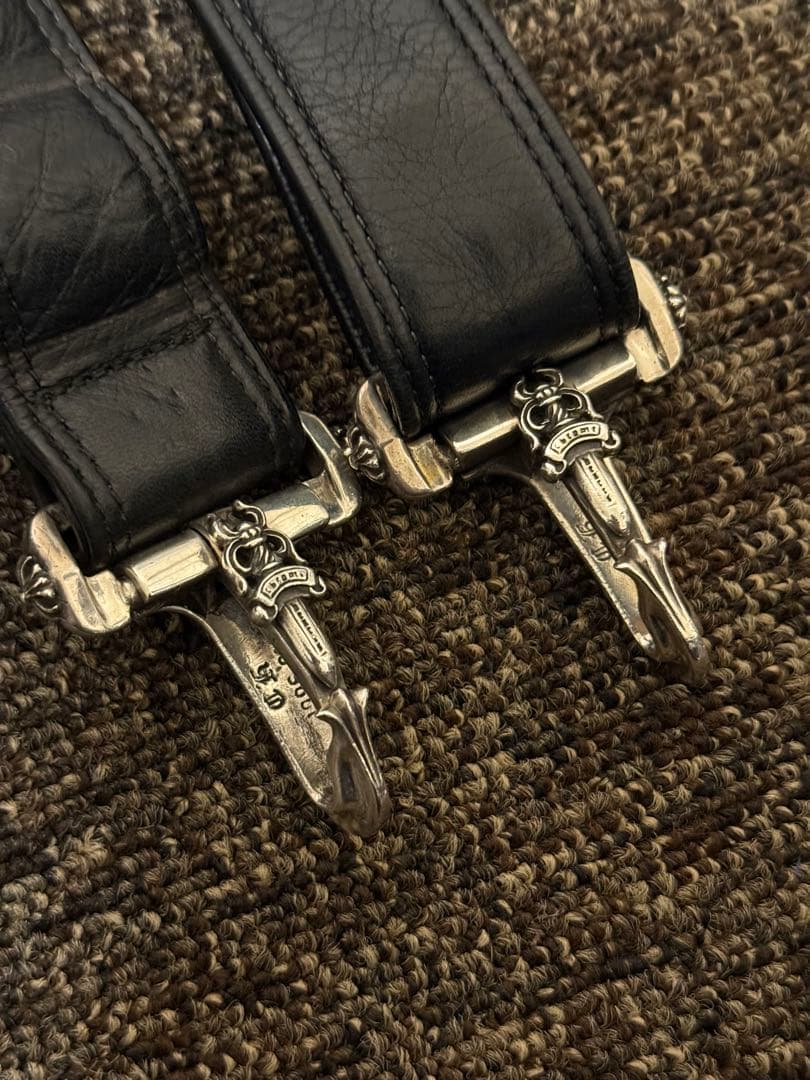 【週末特価】CHROME HEARTSクロムハーツ レザーブリーフ　フレアニー