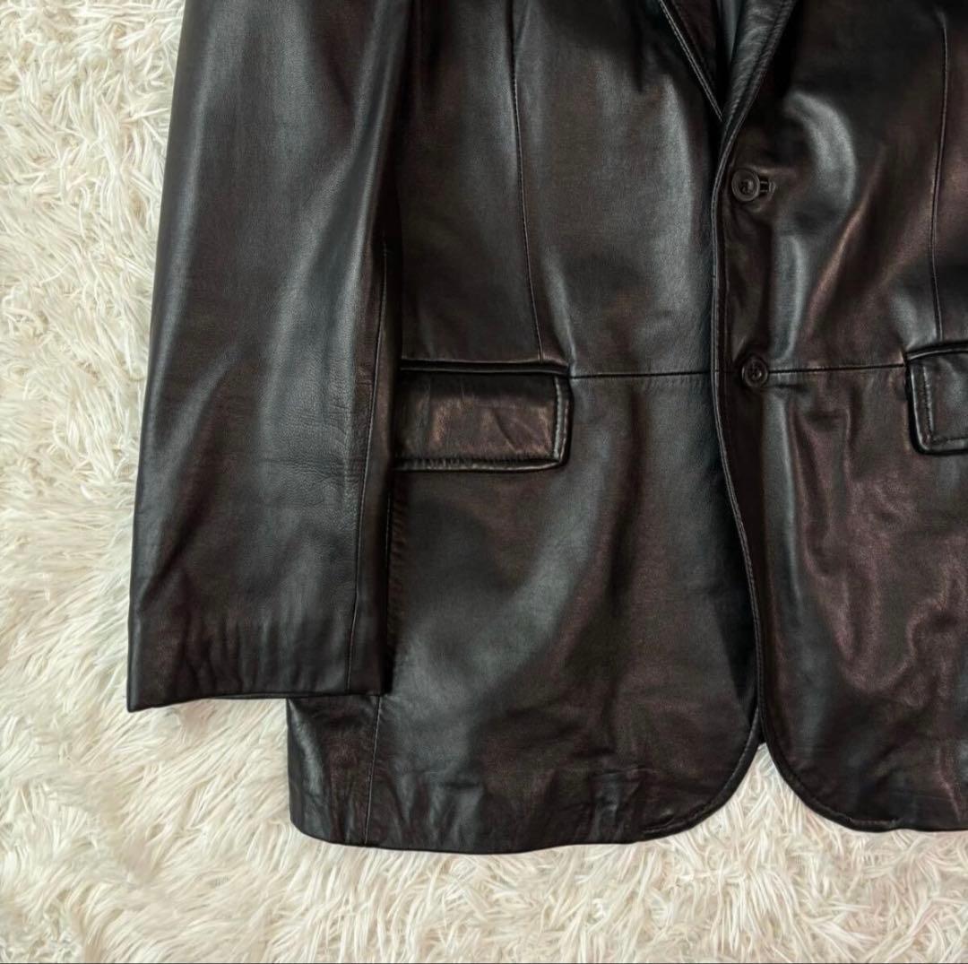 ✨極美品 L相当✨リコリス テーラードジャケット ラムレザー オーバーサイズ