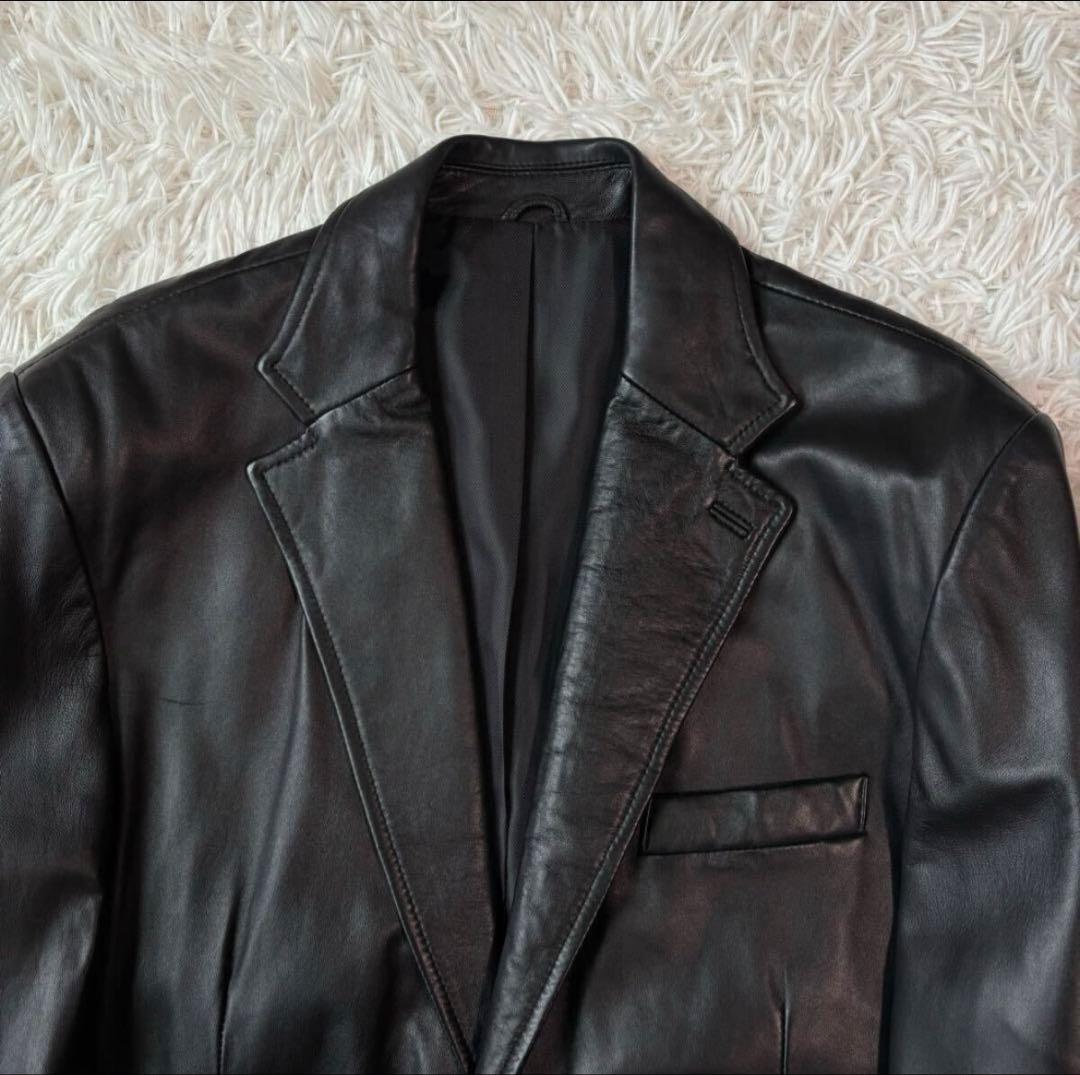 ✨極美品 L相当✨リコリス テーラードジャケット ラムレザー オーバーサイズ