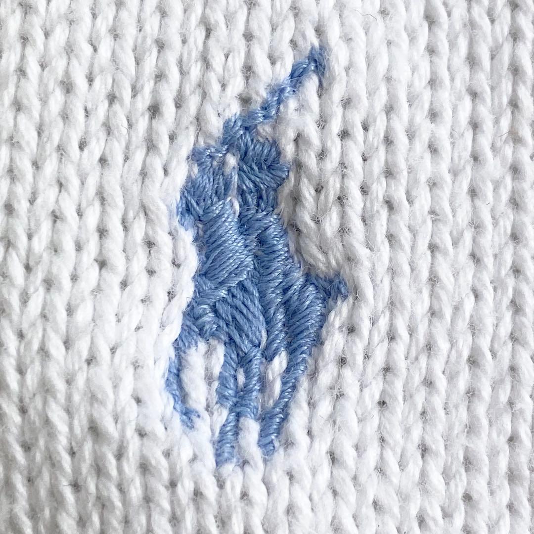 美品★90s ポロラルフローレン 半袖 サマーニット ポロシャツ ロゴ刺繡 M