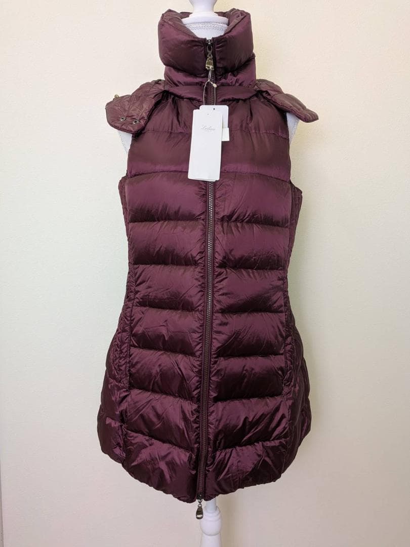 【未使用】Leilian レリアン ダウン ベスト ワインレッド 11号