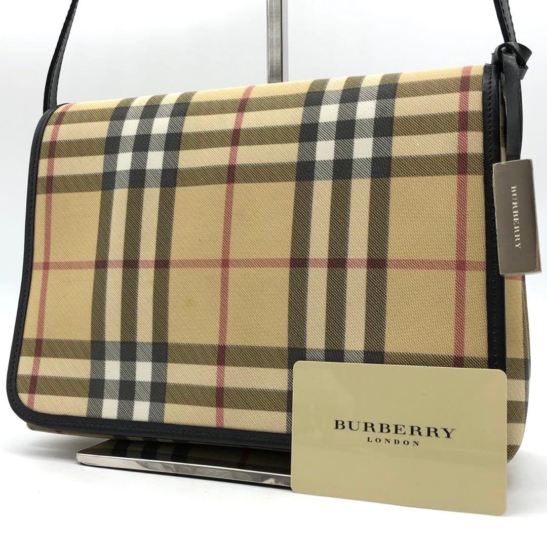 ✨極希少✨バーバリー ショルダーバッグ ノバチェック チャーム PVC レザー