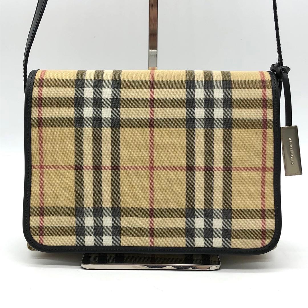 ✨極希少✨バーバリー ショルダーバッグ ノバチェック チャーム PVC レザー