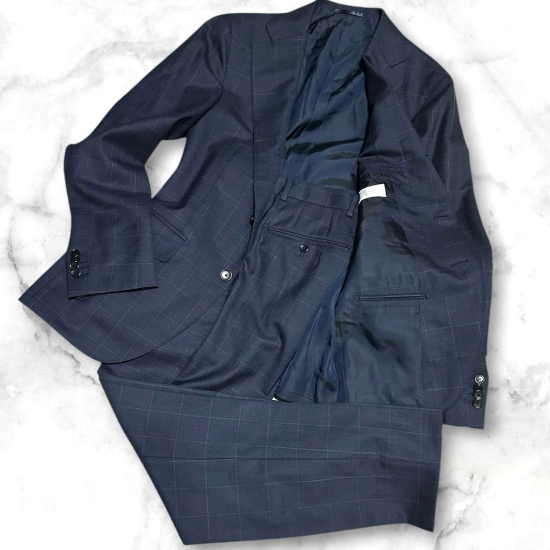 極美品 エディフィス ロロピアーナ ジレンダー セットアップ スーツ M 紺