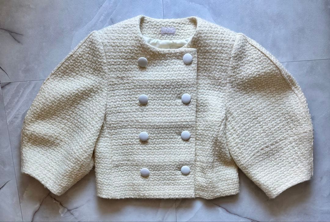 Cygne シーニュ　ツイードジャケット Lydie+ ホワイト