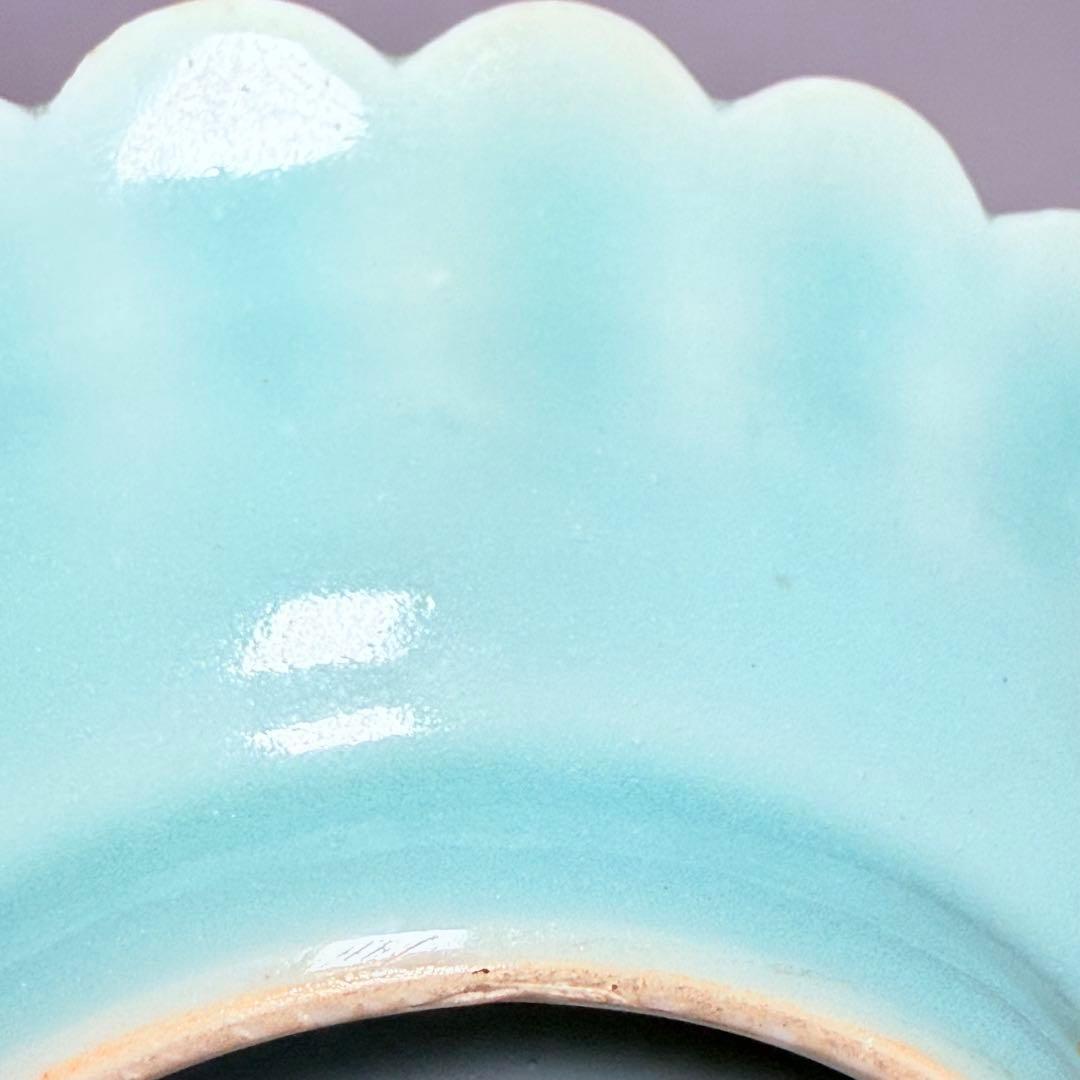 後期　鍋島青磁　江戸中期～末期　青磁菊花形皿　納箱付　同手　図録掲載品