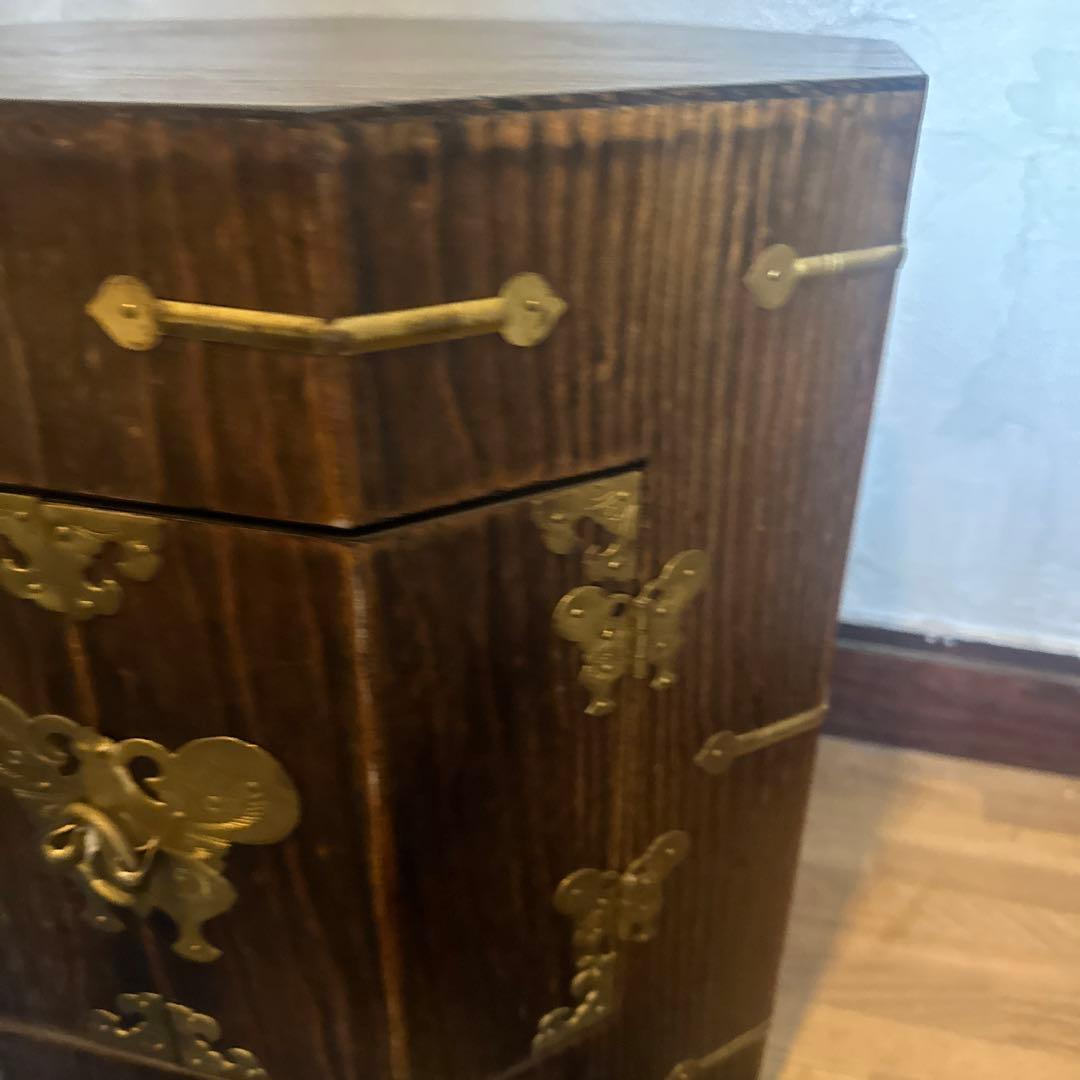瞬間的お値下げ❣️アンティーク李朝家具　八角箱　帽子入れ 収納箱　韓国美術