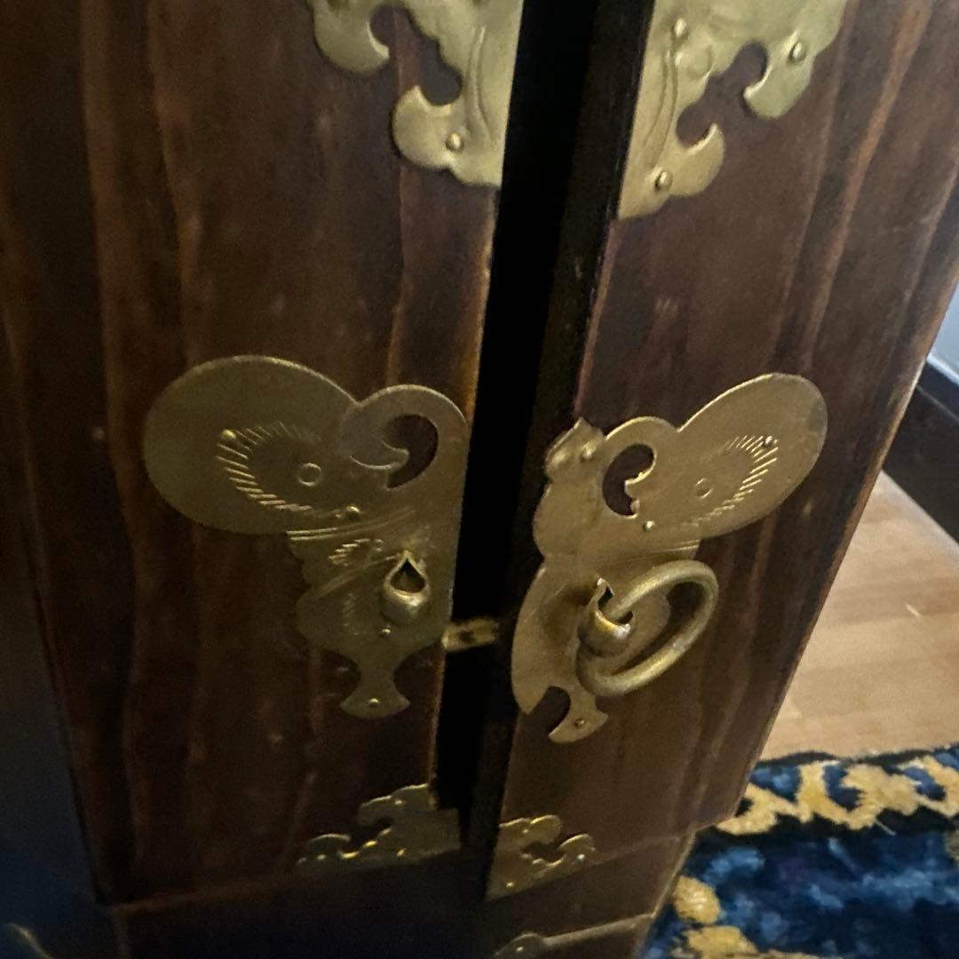 瞬間的お値下げ❣️アンティーク李朝家具　八角箱　帽子入れ 収納箱　韓国美術