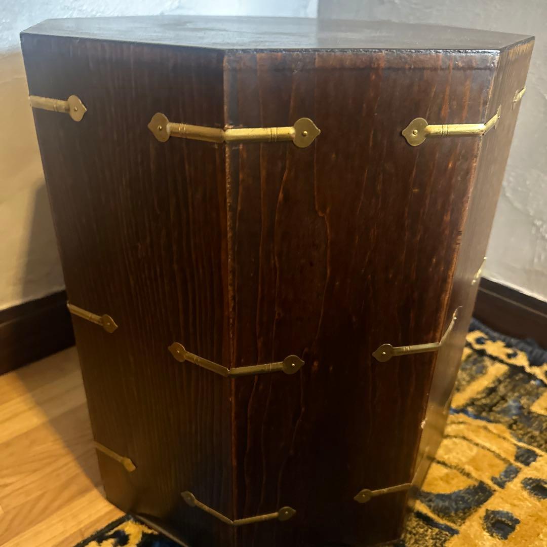 瞬間的お値下げ❣️アンティーク李朝家具　八角箱　帽子入れ 収納箱　韓国美術