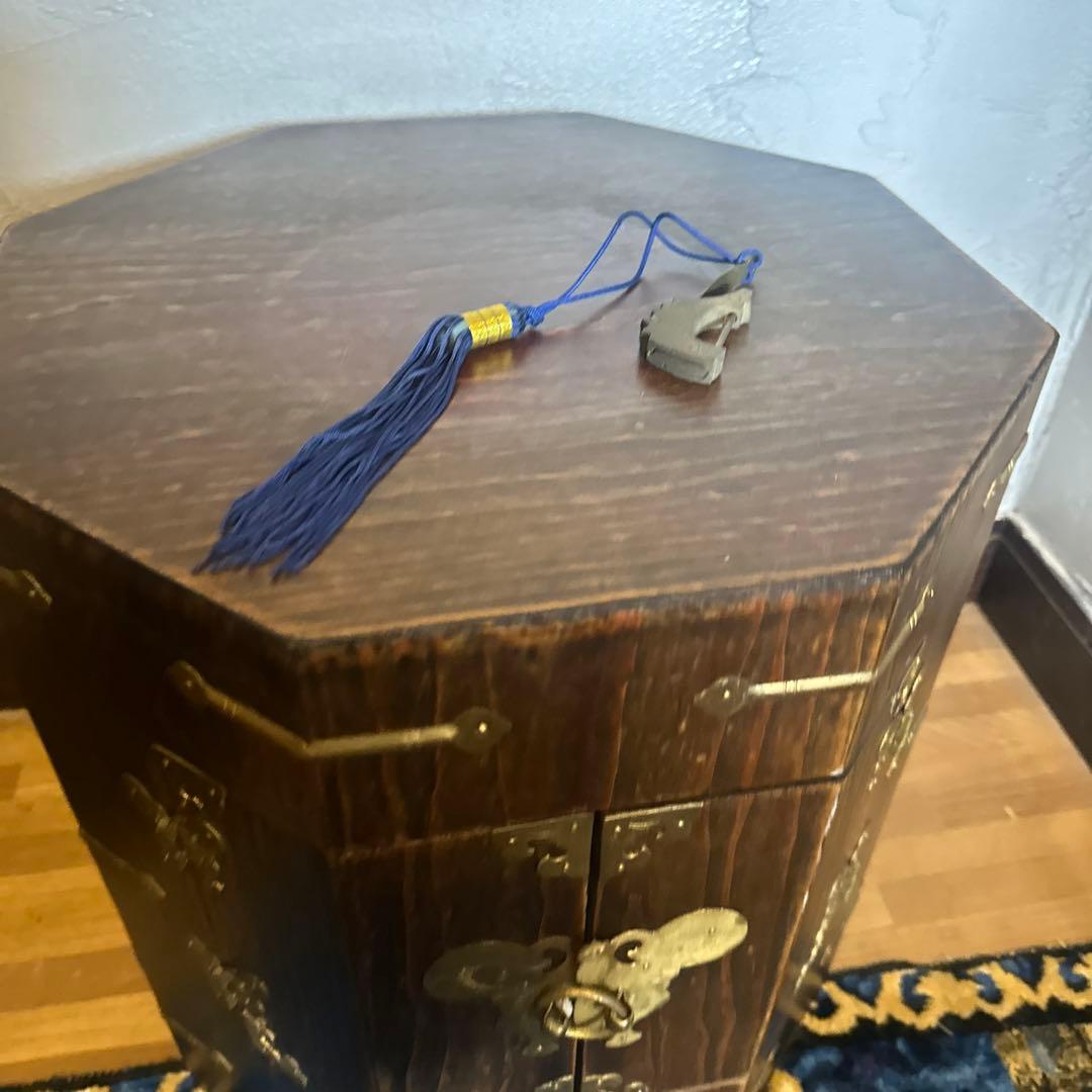 瞬間的お値下げ❣️アンティーク李朝家具　八角箱　帽子入れ 収納箱　韓国美術