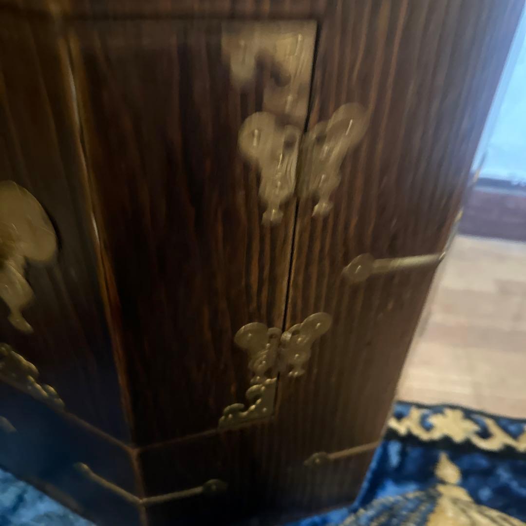 瞬間的お値下げ❣️アンティーク李朝家具　八角箱　帽子入れ 収納箱　韓国美術