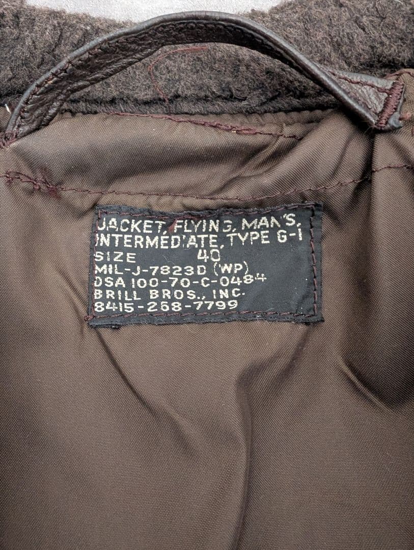 70s U.S.NAVY G-1 フライト レザー ミリタリージャケット 黒タグ