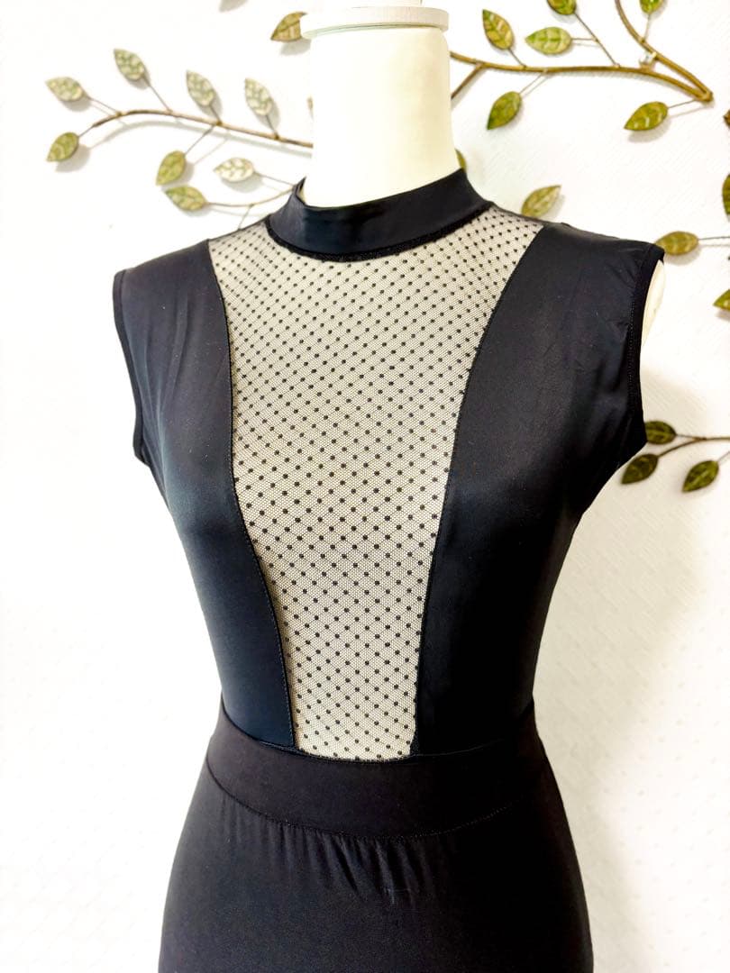 社交ダンス★新作★パーティー★レッスン★レオタード★スカート★ドット★シースルー