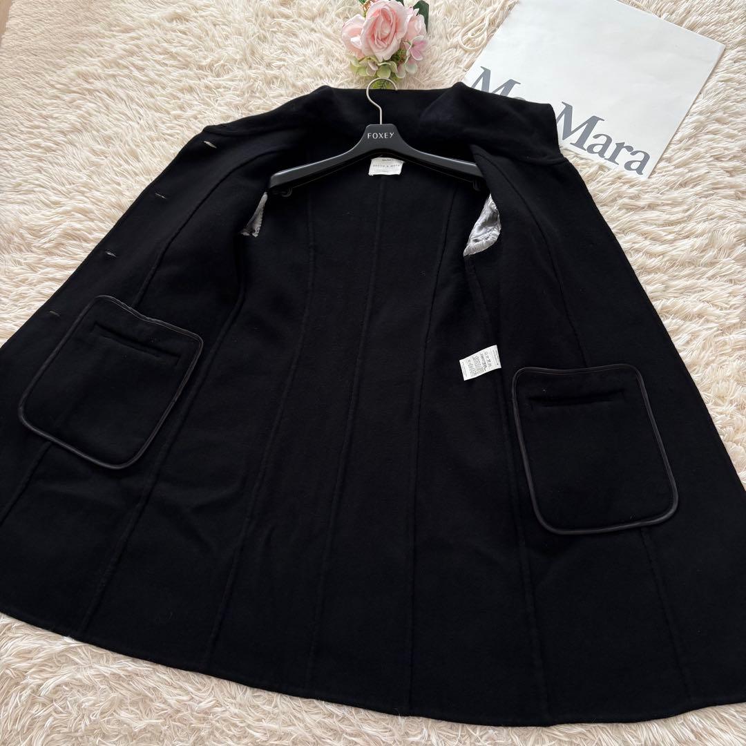 Max&Co クチートアマーノ　大きいサイズ　カシミヤ混ロングコート　黒　44