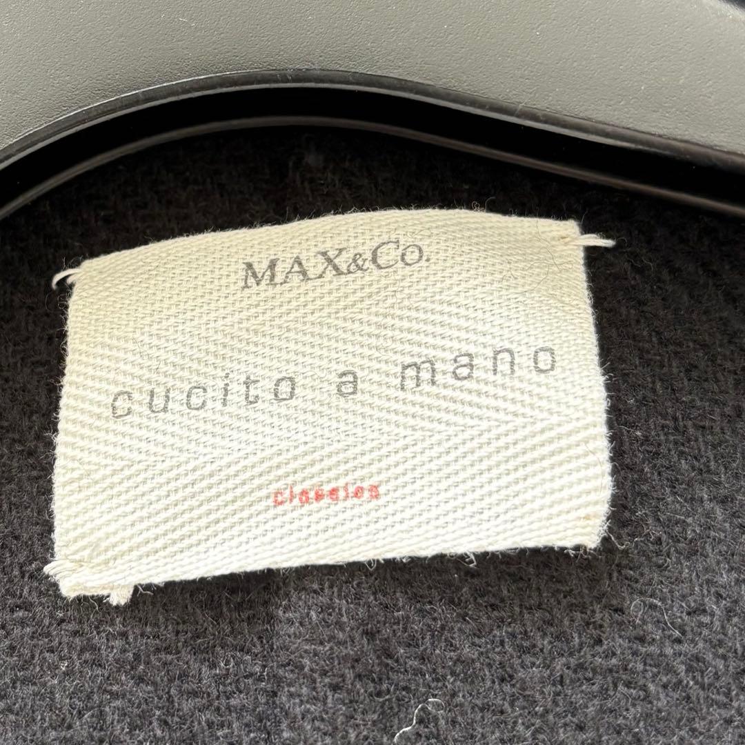 Max&Co クチートアマーノ　大きいサイズ　カシミヤ混ロングコート　黒　44