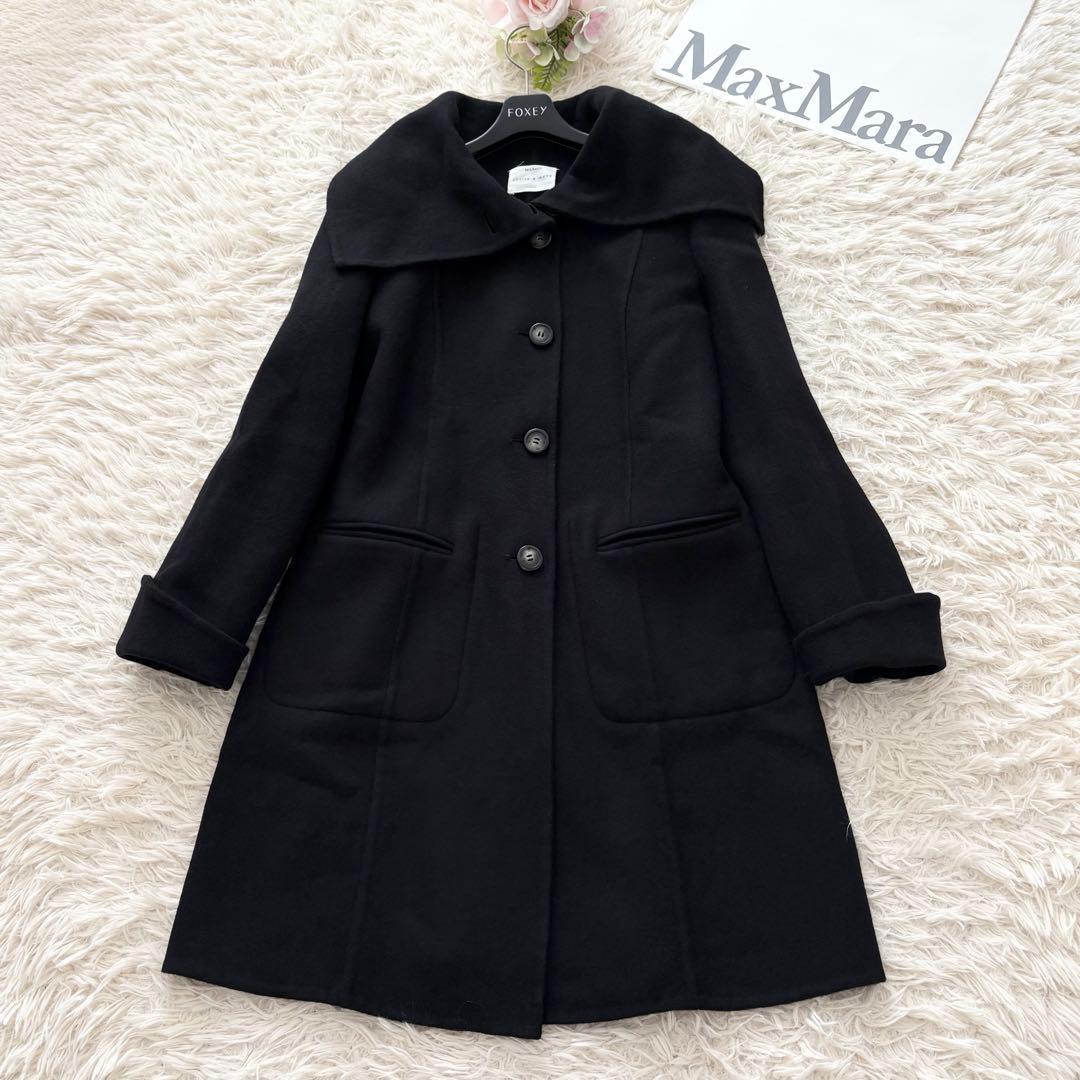Max&Co クチートアマーノ　大きいサイズ　カシミヤ混ロングコート　黒　44