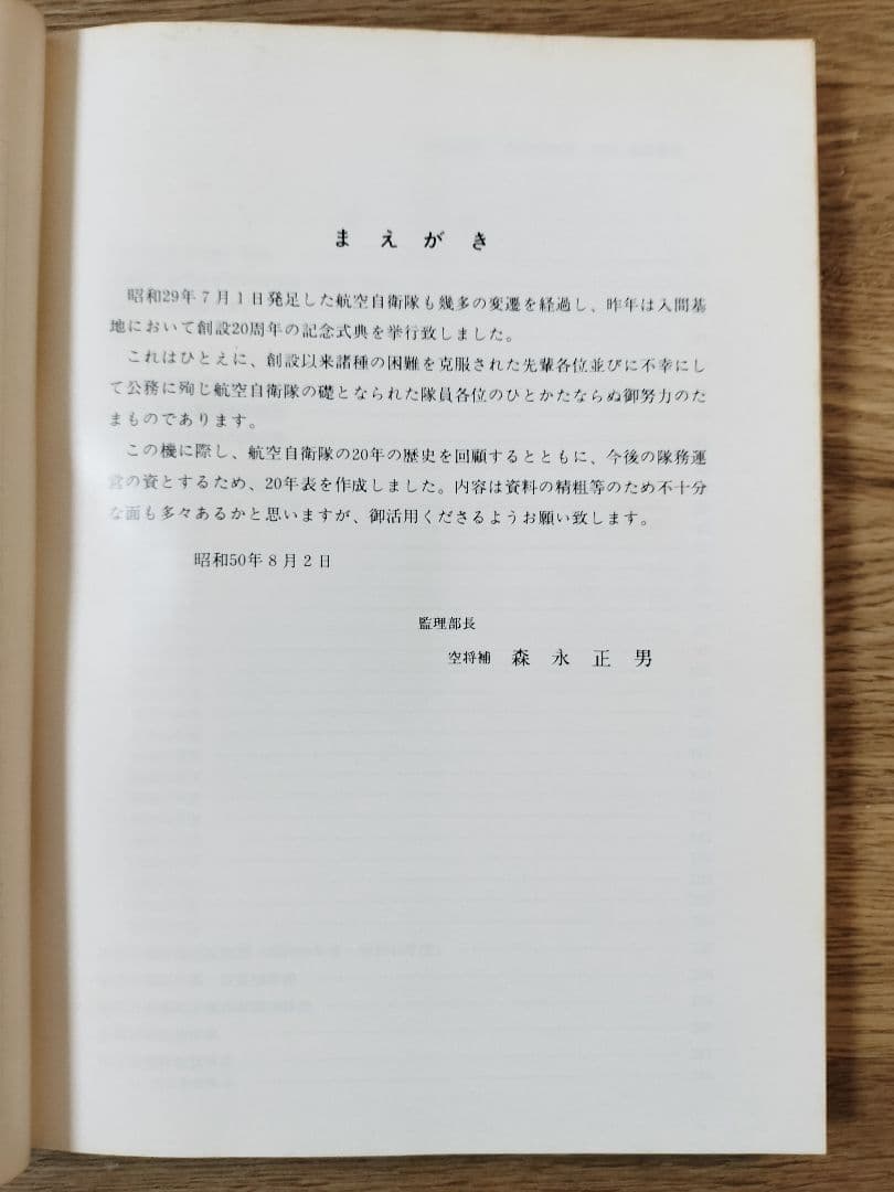 【非売品】航空自衛隊20年表
