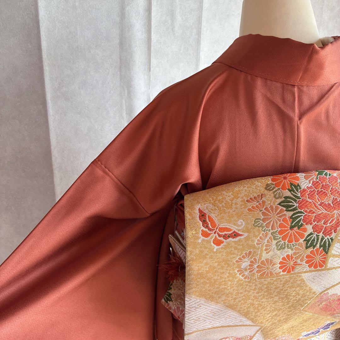 a*i様 訪問着　フルセット　着物　正絹　袷　刺繍　枝花　雪輪　J5