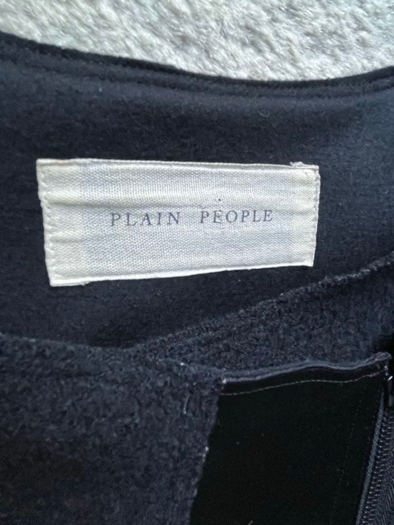 プレインピープル　圧縮ウールノーカラージップアップコート