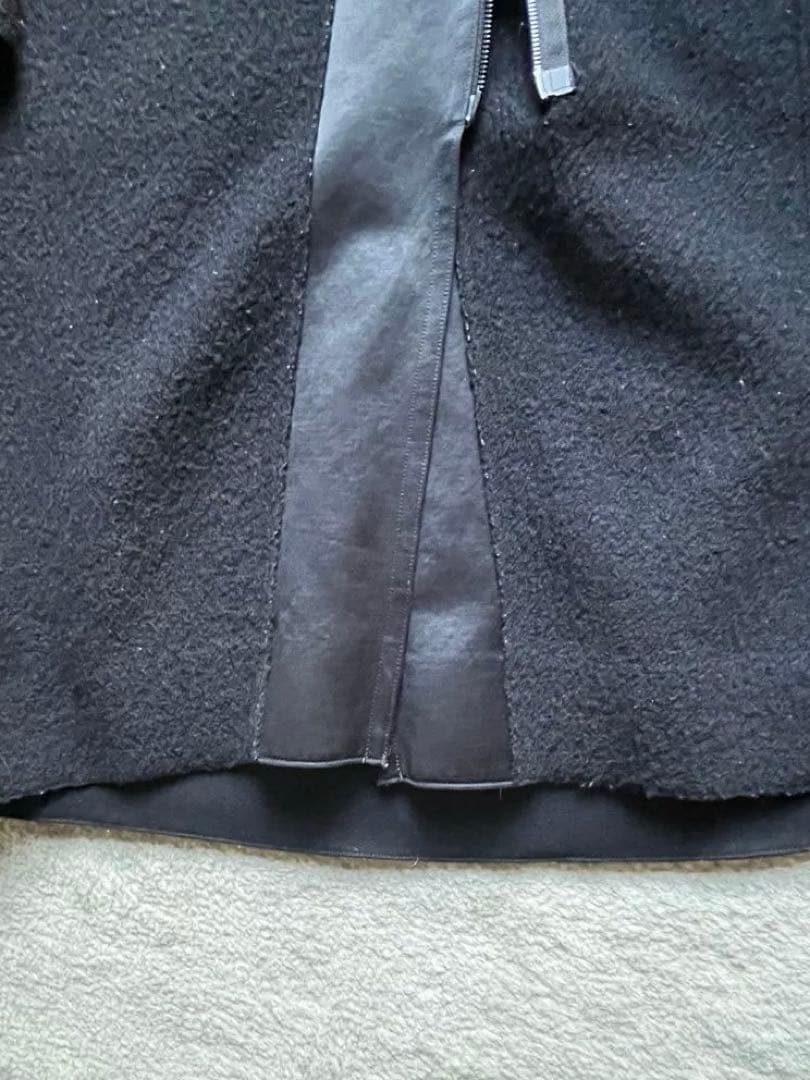 プレインピープル　圧縮ウールノーカラージップアップコート