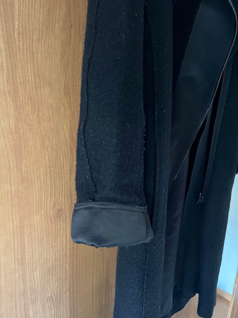 プレインピープル　圧縮ウールノーカラージップアップコート