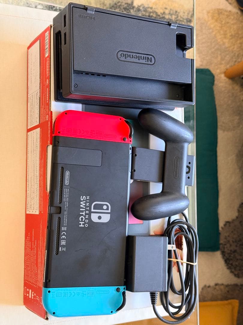 Switch 本体 赤青 箱付き 64GB SDカード付 ※ストラップ欠品