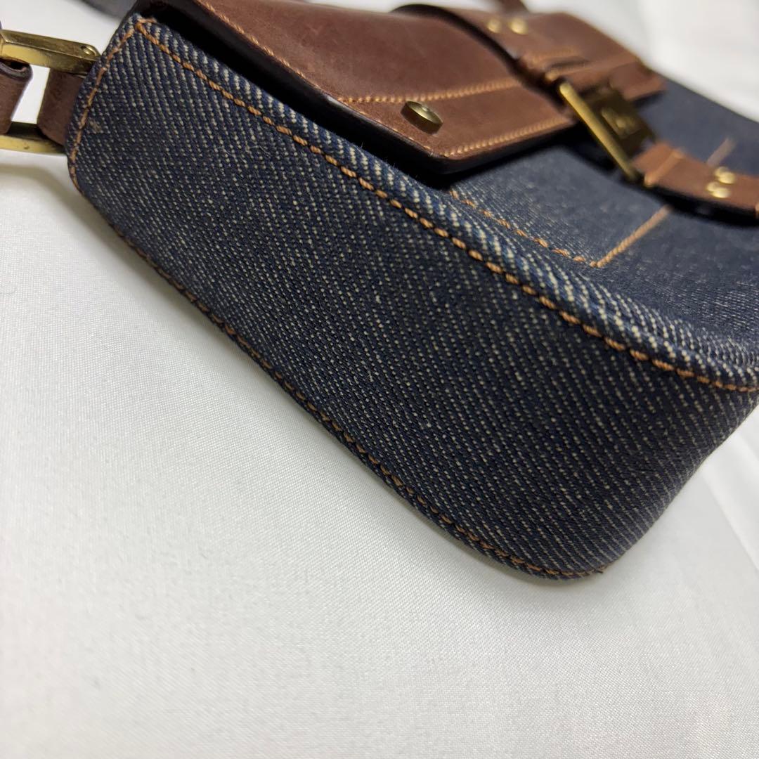 クリスチャンディオール ストリートシック デニム レザー ワンショルダーバッグ