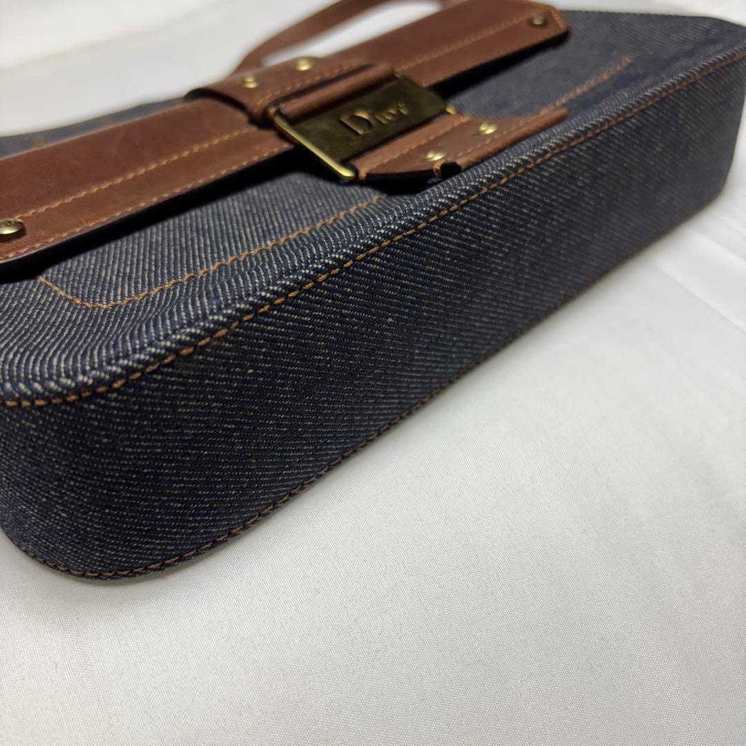 クリスチャンディオール ストリートシック デニム レザー ワンショルダーバッグ