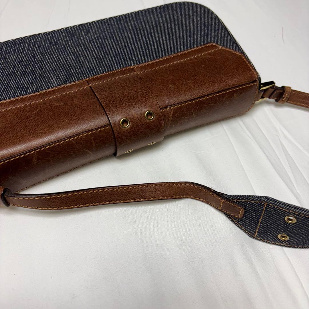 クリスチャンディオール ストリートシック デニム レザー ワンショルダーバッグ