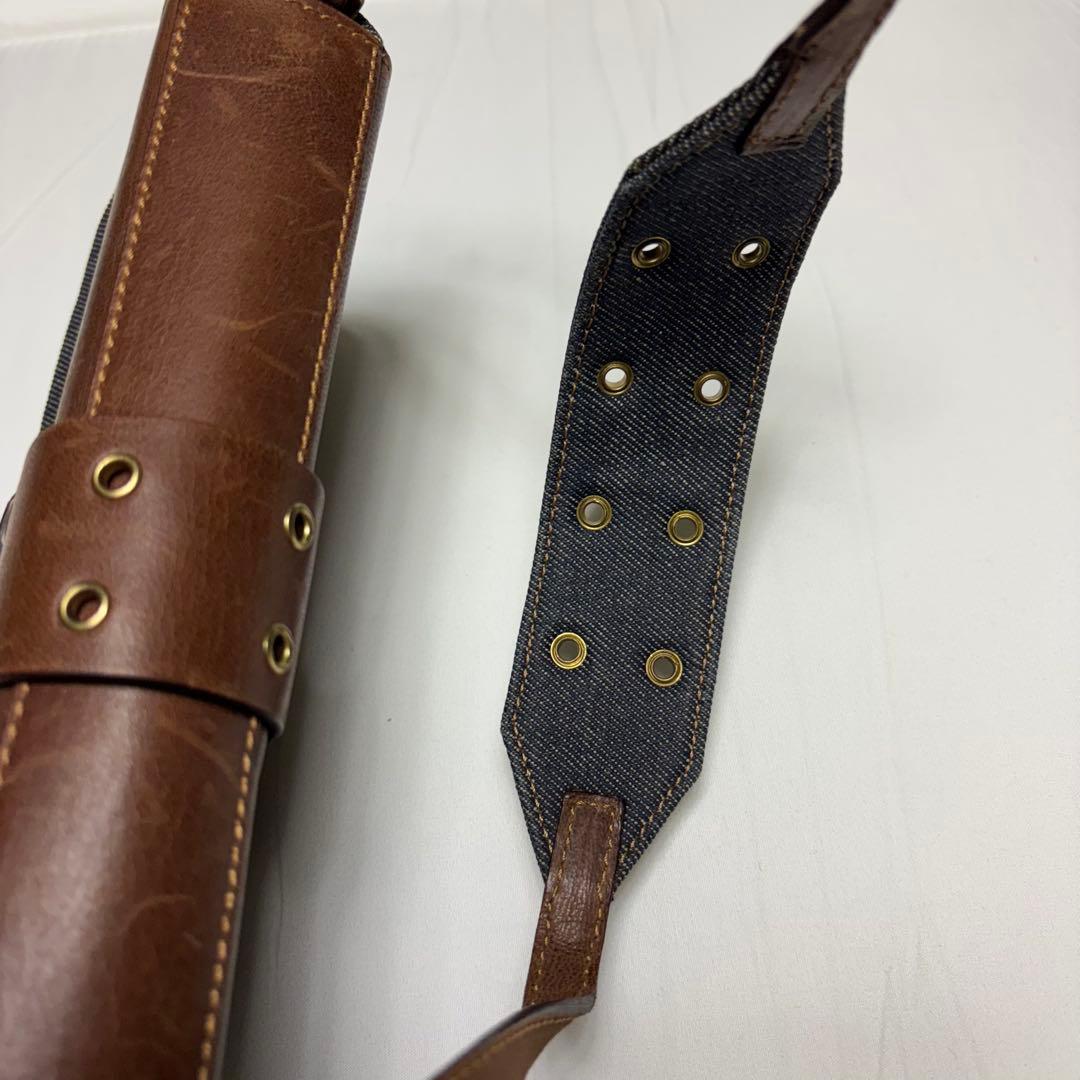 クリスチャンディオール ストリートシック デニム レザー ワンショルダーバッグ