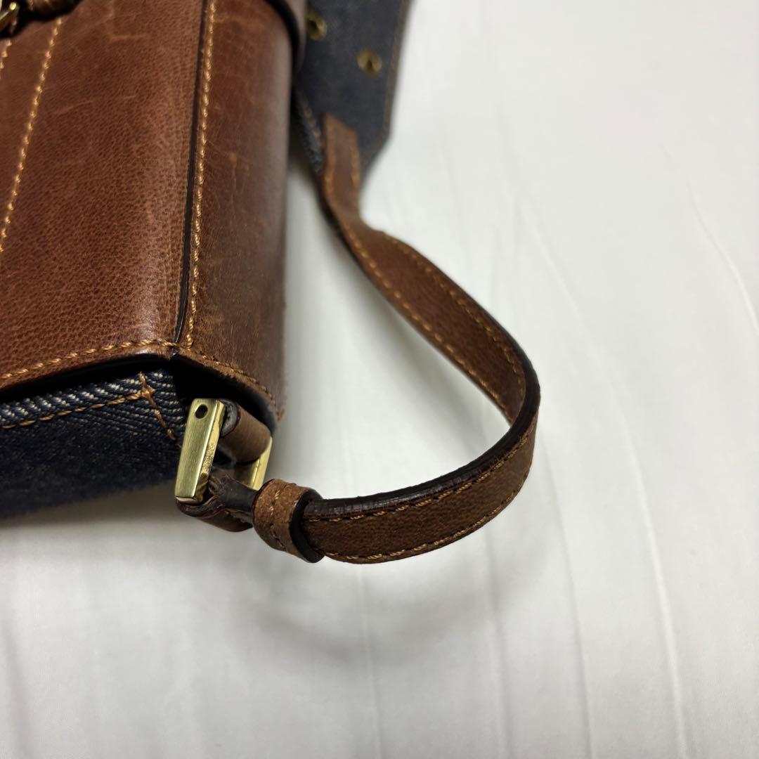 クリスチャンディオール ストリートシック デニム レザー ワンショルダーバッグ