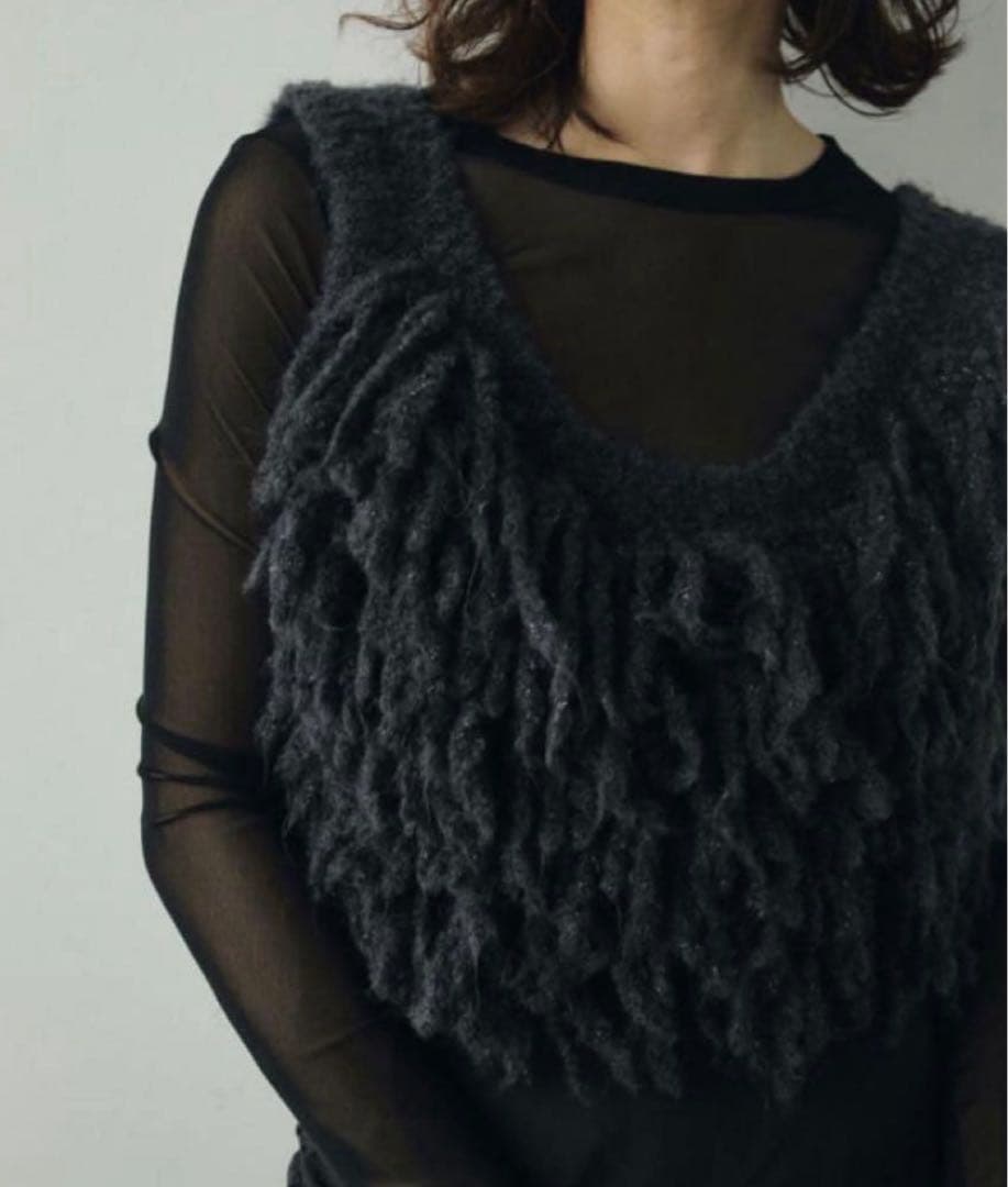 ànu ke フリンジニットビスチェ　Fサイズ