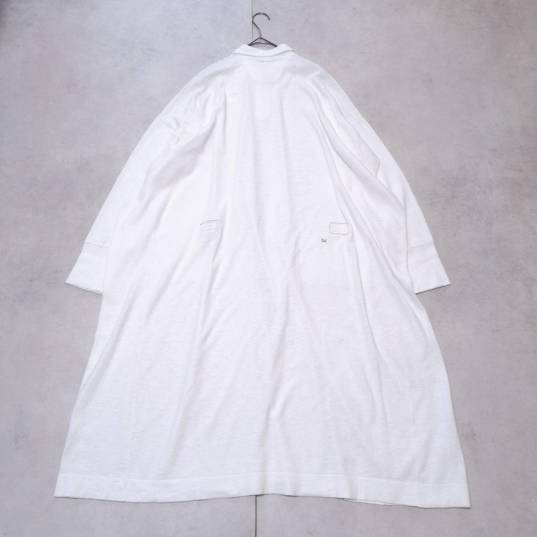 美品✨️45R デイリーニットソーのドレス❁たっぷり身幅 ロング 白 現行タグ