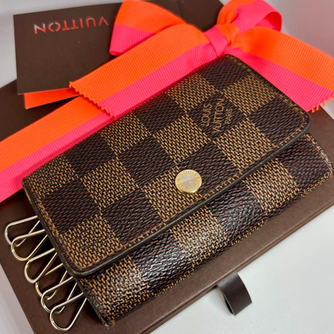 【良品】【ルイヴィトン】ダミエ ミュルティクレ6 6連キーケース キーホルダー